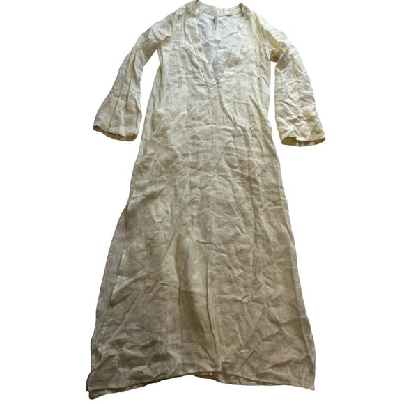 Shani Shemer V-Neck Maxi Dress in Light Yellow - Picture 1 of 4